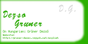 dezso gruner business card